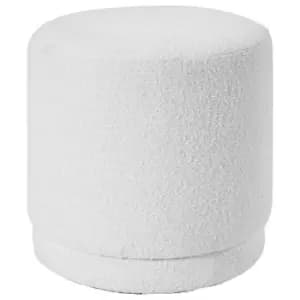 Oia Boucle Round Pouffe White