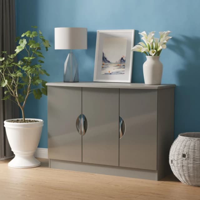 Ready Assembled 2 U Holborn 3 Door Sideboard (Ready Assembled) in Mid Grey Mid Grey Unisex