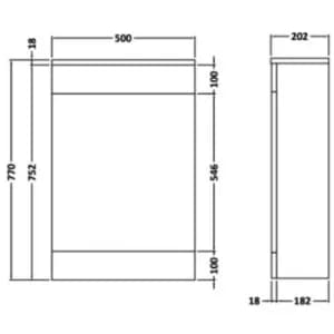 Sienna 500mm White Gloss WC Unit Inc. Concealed Cistern