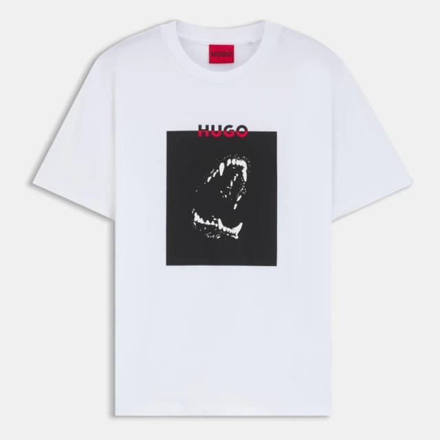 Hugo Dobermann Print T-Shirt White 100 male M