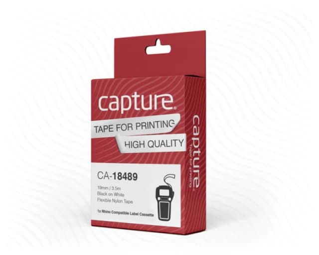 Capture CA-18489 printer label Black. White