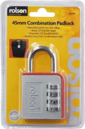 Rolson Combination Padlock, 45mm