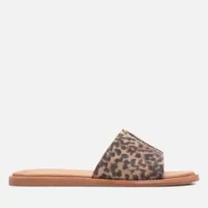 Clarks Womens Karsea Suede Mules - Leopard - UK 5