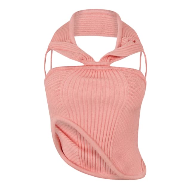 Off White Womens Ribbed Textured Crew Neck Jumper Peach Orange female 6 (2XS)