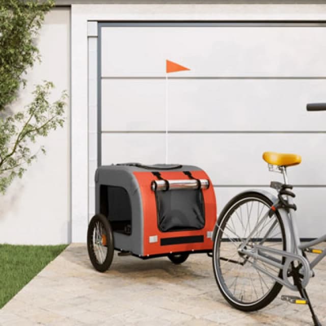 VIDAXL Vidaxl - Pet Bike Trailer Orange and Grey Oxford Fabric&Iron 8720845769222
