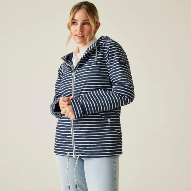 Regatta Womens Bayletta II Waterproof Breathable Recycled Waterproof Jacket Navy/White Pain female 18