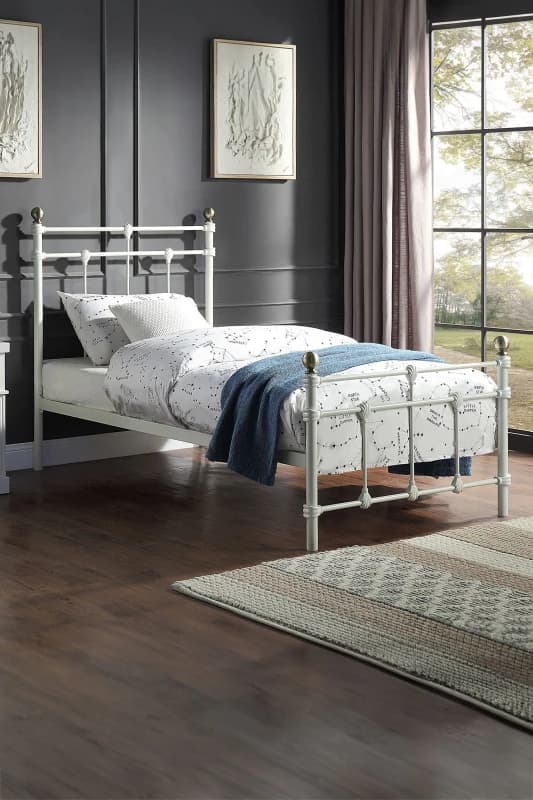 Slumberworx Bayford Traditional King Bed Frame White Metal, White 5.05574E+12