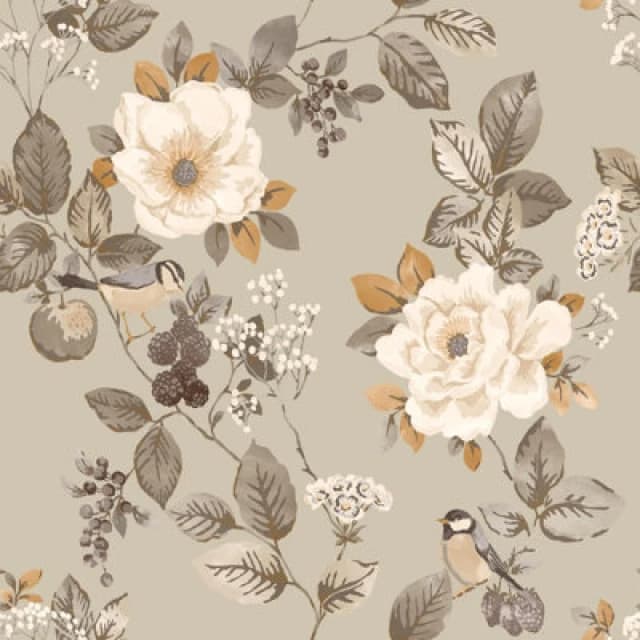 Belgravia Decor Bramble Beige Floral Wallpaper Beige