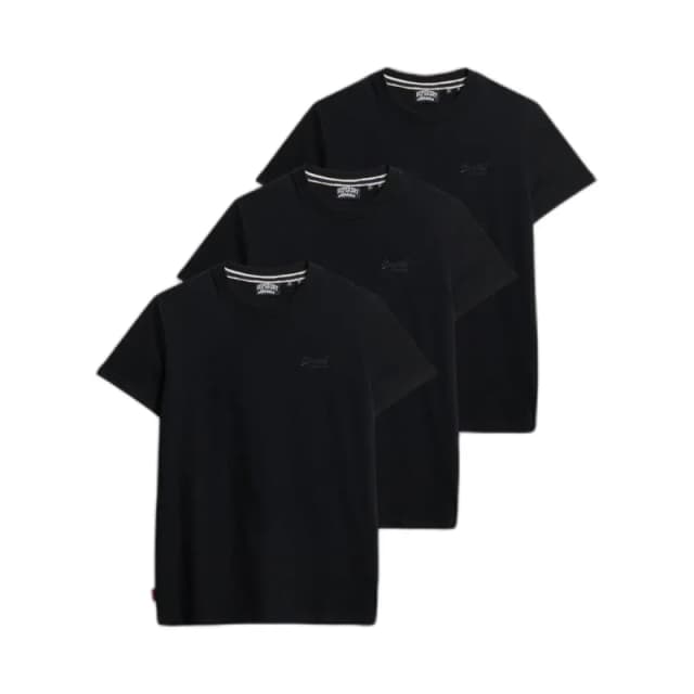 Superdry Embroidered T-Shirt Superdry Essential Logo (x3) Noir Male L