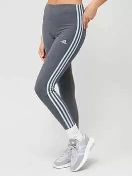 adidas Sportswear Essentials 3-stripes High-waisted Single Shirt Leggings - Dark Grey, Size XS, Women