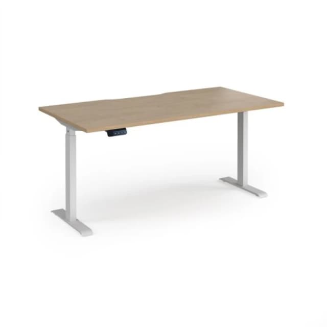 Elev8 Contract Elev8 Contract 1600w Straight Sit-stand Desk 1600mm x 800mm - White Frame, Kendal Oak Top EVC-1600-WH-WO