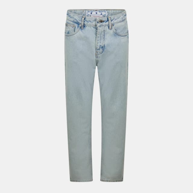 Off White Womens - Mid-Rise Straight Leg Jeans Blue/White female 24 L32