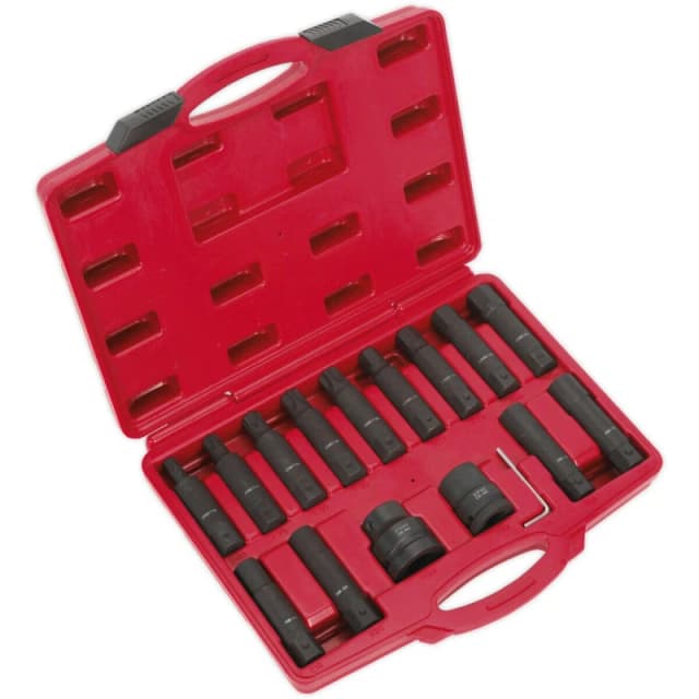 Loops 16pc TRX Male / Female & Hex IMPACT Socket Bit Set - 3/4" & 1" Square Drive Multi