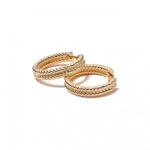 Treasures Double Rope Hoop 18ct Gold Plated Earrings TE05_GP