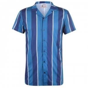 SoulCal Print Shirt Mens - Nvy/Teal Stripe
