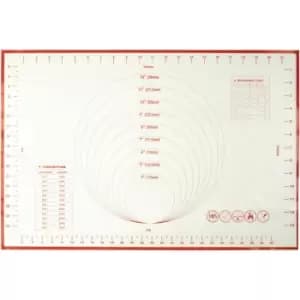 Premier Housewares - Mimo Baking Mat, Silicone / Fiberglass Inner, Red Trim / Scale