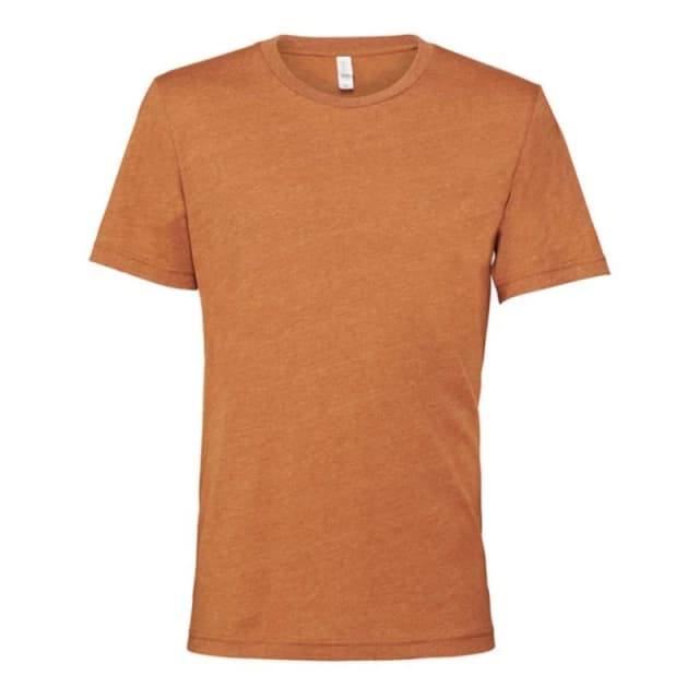 Bella + Canvas Mens Heather Cvc Short Sleeve T-Shirt in Burnt Orange Size: XS Burnt Orange Male XS