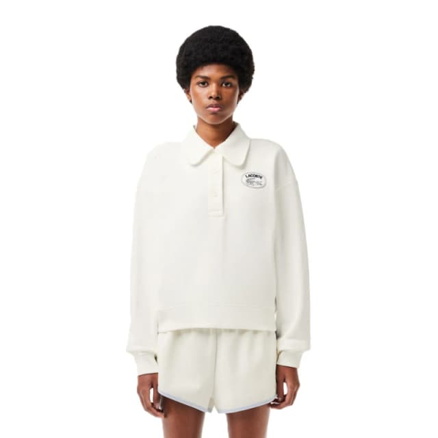 Lacoste Womens Embroidered Crew Neck Jumper Flour female 6 (34)