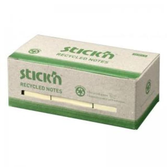 STICK N Stickn Recycled Sticky Notes 38x51mm 100 Sheets Per Pad...