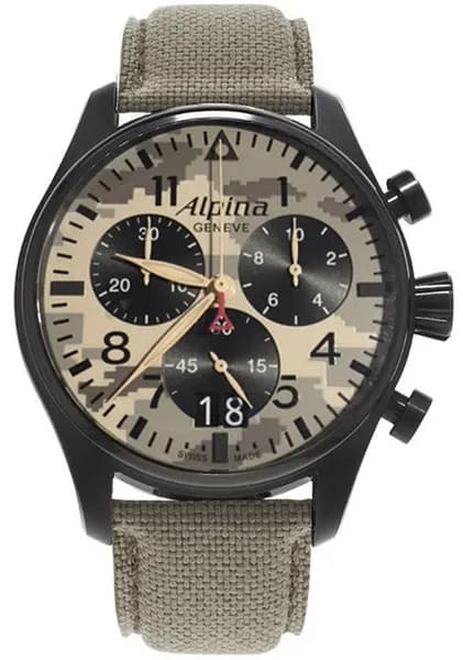 Alpina Watch Startimer Pilot Camouflage Special Edition - Grey ALP-197