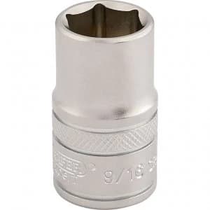 Draper 1/2" Drive Satin Finish Hexagon Socket Imperial 1/2" 9/16"