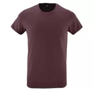 SOLS Mens Regent Slim Fit Short Sleeve T-Shirt (S) (Oxblood)