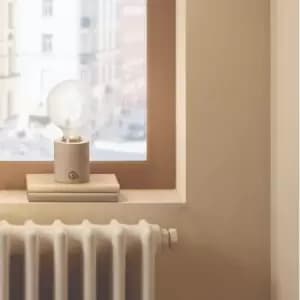 Concrete and Brushed Chrome Bulb Holder