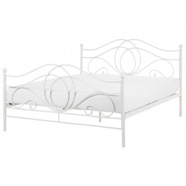 Beliani Bed Metal Lyra 140 X 200 Cm (Eu Double) White
