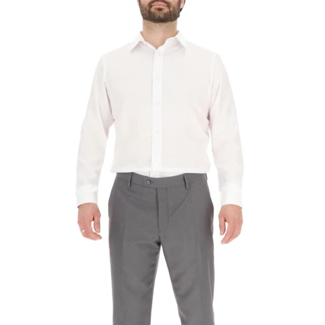 Scotch and Soda Mens Long-Sleeve Oxford Shirt White male 14.5 inch