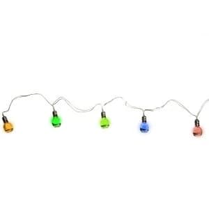 Robert Dyas 10 Solar Powered Coloured Glass Bulb LED String Lights with Dusk Sensor