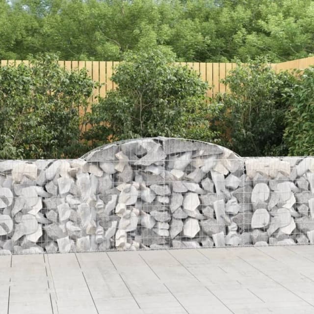VIDAXL Arched Gabion Baskets 3 pcs 300x30x80/100cm Galvanised Iron Vidaxl 8720845570873