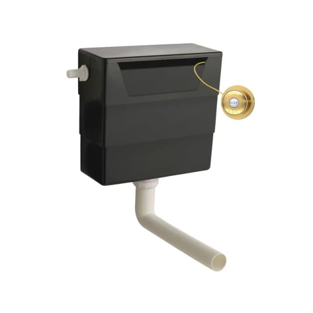 Balterley Water Saving Dual Flush Side Inlet Push Button Brushed Brass Black Bronze