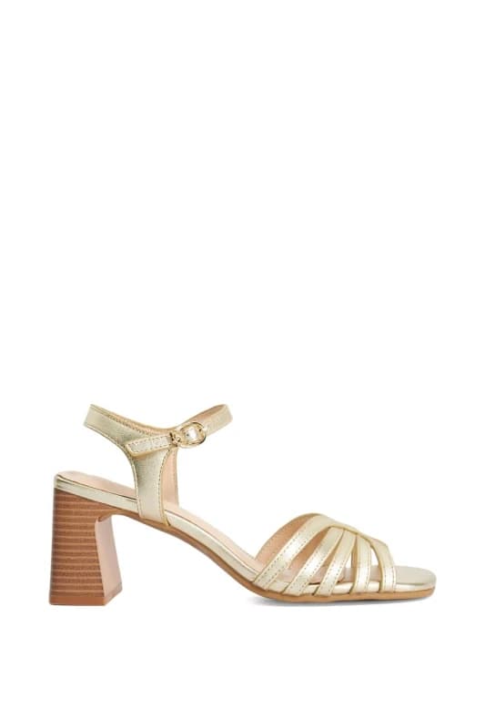 Dune London Womens 'Jaelle' Leather Sandals in Gold Size: 5 Gold Female 5