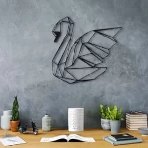 Swan Black Decorative Metal Wall Accessory