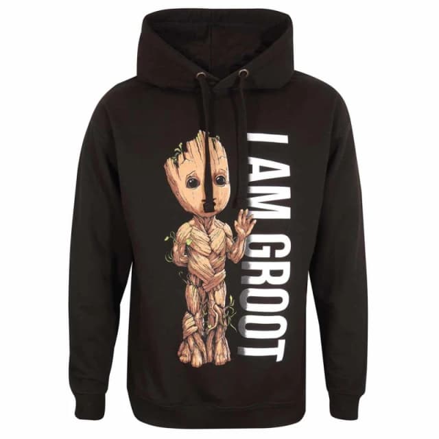 I Am Groot Mens Profile Pullover Hoodie in Black Size: Medium Black Male M