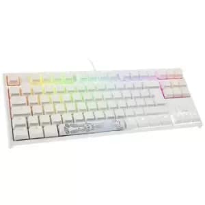 Ducky ONE 2 TKL PBT Keyboard, Gaming keyboard Switch: red German, QWERTZ White