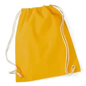 Westford Mill Cotton Gymsac Bag - 12 Litres (Pack of 2) (One Size) (Mustard)