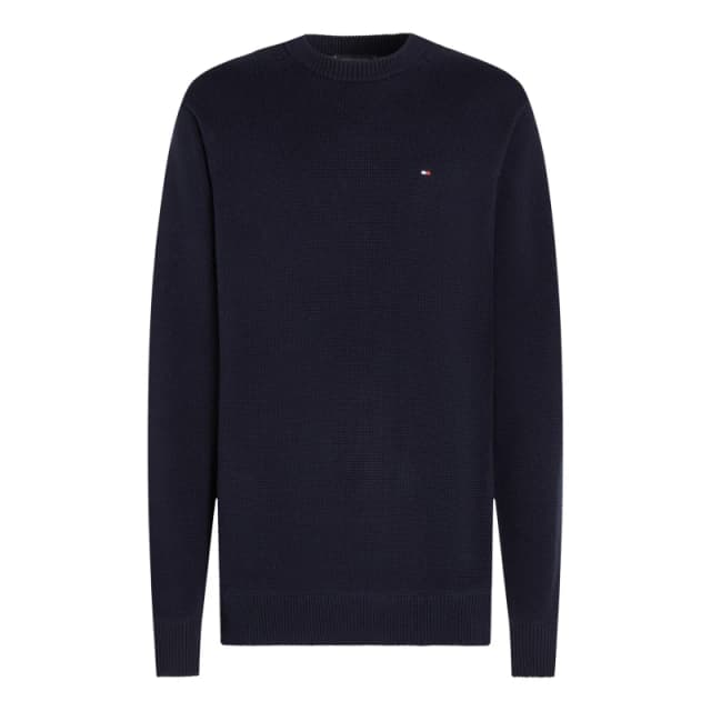 Tommy Hilfiger Mens Chunky Cotton Crew Neck Jumper Desert Sky DW5 male S