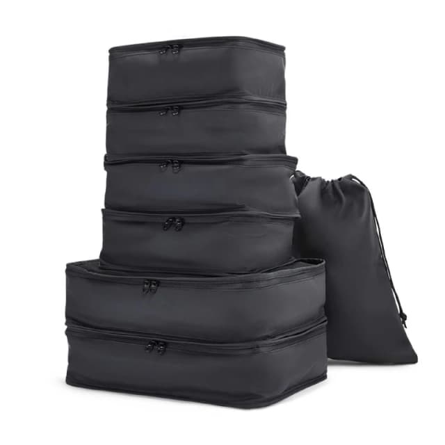 Rock Rock Packing Cubes Set of 7 Hard Suitcases 7pc Set Black 42912803000