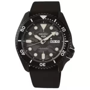 Seiko 5 Sports 'Yuto Horigome' Black Dial Black Silicone Strap Limited Edition Mens Watch SRPJ39K1