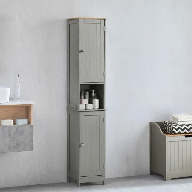 Lassic Bath Vida Priano 2 Door Tall Cabinet Grey unisex 2 Door