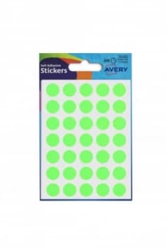 Avery Coloured Labels Round 12mm DIA GR (245 Labels) PK10