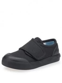 Start-Rite Boys Skip Strap School Plimsolls - Black Canvas