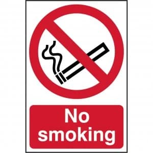 Scan PVC Self Adhesive No Smoking Warning Sign 200mm 300mm Standard