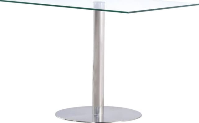 Thats Furniture Sephora 107cm Small Glass Dining Table in Silver Silver Unisex