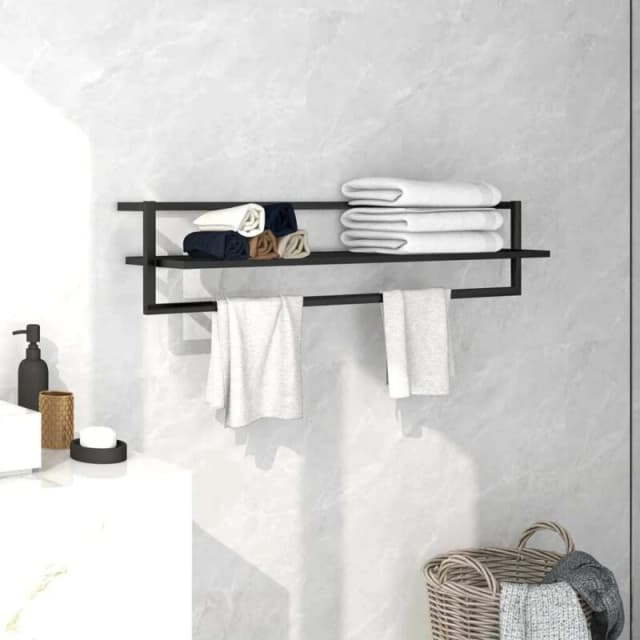 VIDAXL Towel Rack Black 95x25x22cm Iron Vidaxl 8720286504215