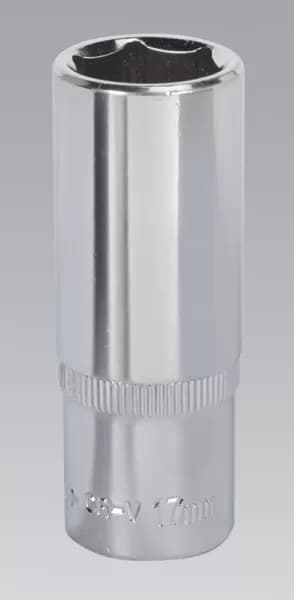 Genuine SEALEY SP3817D WallDrive® Socket 17mm Deep 3/8Sq Drive Fully Polished