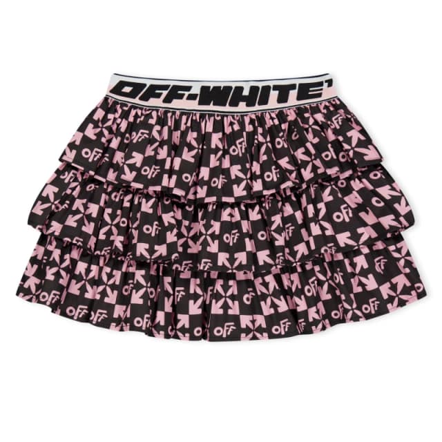 Off White Kids Ruffle Design Skirt Black/Pink female 4Y