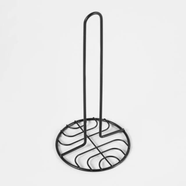 OHS OHS Matte Black Kitchen Roll Holder Paper Towel Freestanding Non Slip Black One Size Unisex 5027434184583