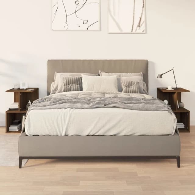 VIDAXL Bedside Cabinets 2 pcs Brown Oak 35x35x55cm Engineered Wood Vidaxl 8720286932506